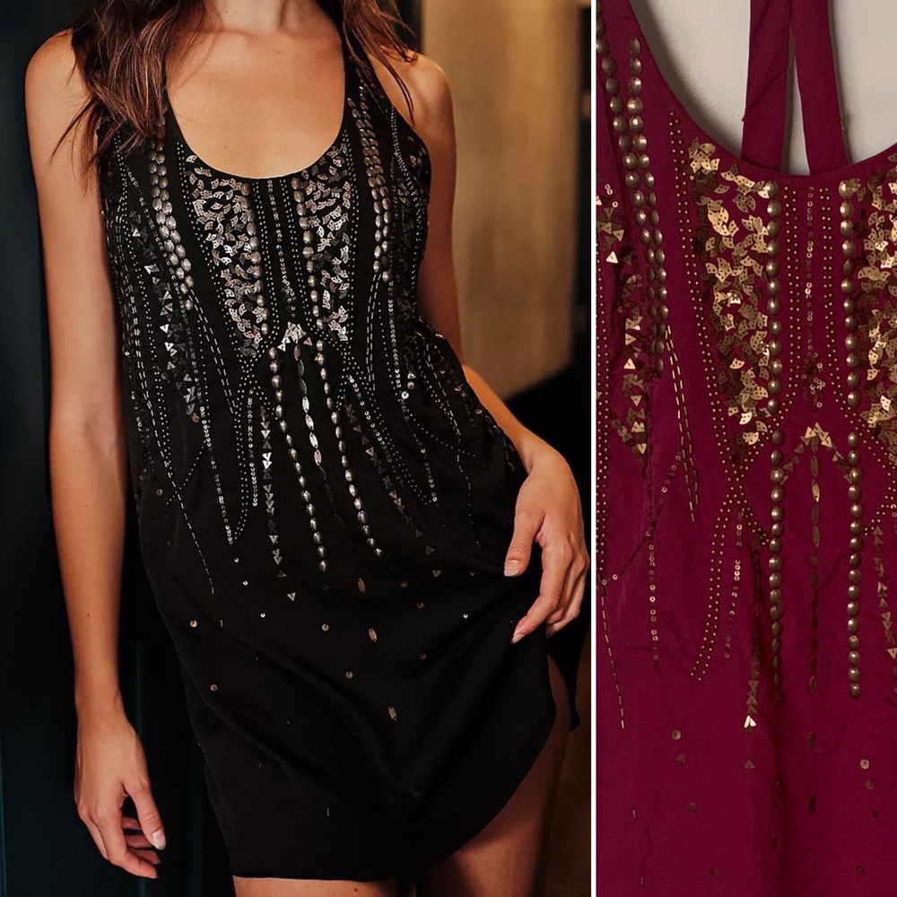 NWOT Free People Ella Embelished Tank Dress